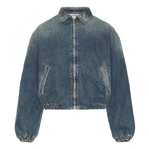 Ventes en gros de vestes en jean pour hommes de haute qualité, personnalisées avec logo, service OEM, style vintage, respirantes, bleu délavé - Product Image 2