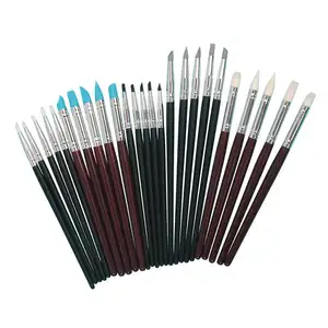Weizhuang 5Pcs Silicone Nail Drill Pen Carving Emboss Brush Solid Wood Handle Dotting Pencils Nail Art Picker Pen