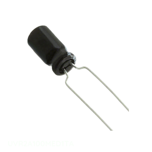 Condensateur original à traversée de trou 10 uF CAP ALUM 10UF 20% 100V RADIAL TH UVR2A100MED1TA - Product Image 1