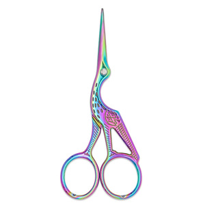 Lubanzuo Crane-shaped Embroidery Scissors 115mm Stainless Steel Cross-stitch Trimmed Shears Home Craft Use - Product Image 5