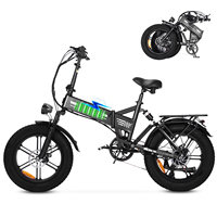 Vélo électrique pliable, batterie amovible 48 V 15 Ah, vélo électrique 35-50 km, pneu gras 20 x 4,0 pouces, vélo électrique 7 vitesses tout terrain