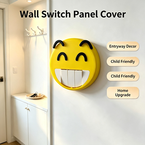3D Printed PLA Smiley Face Wall <b>Switch</b> Panel Cute Light <b>Switch</b> Cover Decorative Wall <b>Plate</b> for Kids Bedroom Home Decor - Product Image 5