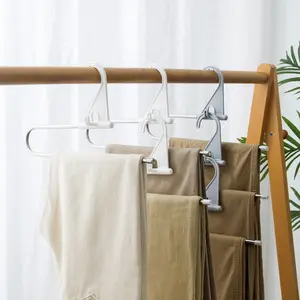 Multi Layered Folding Clothes Hanger Stainless Steel Clothing Storage Rack Hang Pants Towel Rack Durable And Sturdy Multilayer