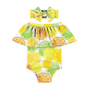 حار الأزياء قبالة الكتف فتاة صغيرة ثونغ قطعة واحدة ملابس السباحة مخصص تصاميم لباس سباحة لفتاة الاطفال لباس بحر للفتيات الاطفال - Product Image 3