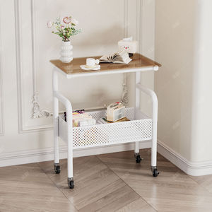 <b>Storage</b> <b>Cart</b> Multi Layer Movable With Wooden Top For Living Room Bedroom Easy Cleaning PP Material 20-35L Capacity - Product Image 3