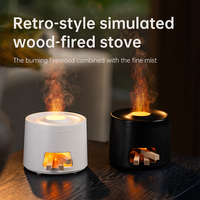 Nouveau diffuseur d'arômes pour cheminée 2026, humidificateur ultrasonique à flamme simulée bois brûlé, électrique, en plastique, pour table, usage domestique, garantie 1 an
