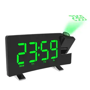 Nuevo para el viernes negro Digital de proyección LED de alarma de reloj con Radio USB