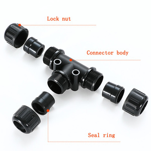 Té de tuyau ondulé en plastique nylon Joint étanche Type d'accessoire de tuyau Tube de filetage réduisant le diamètre - Product Image 2