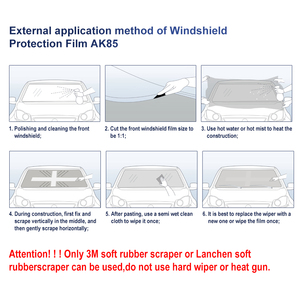 7mil trong suốt <span class=keywords><strong>Tint</strong></span> từ cửa sổ tự động kính chắn gió bảo vệ phim kính chắn gió phim trong suốt cho xe - Product Image 4