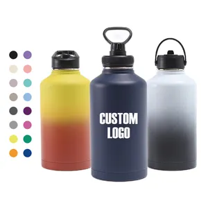 Hot Sales Customized Stainless Steel 64oz Beer Growler One Gallon Jug Water Bottle Vacuum Duplas Leak Proof Jug