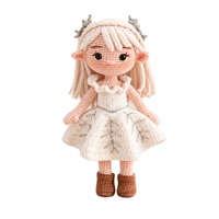 Kit de crochet princesse elfe fait main, pack de matériaux de tricot DIY, adorable poupée amigurumi, cadeau artisanal pour adultes