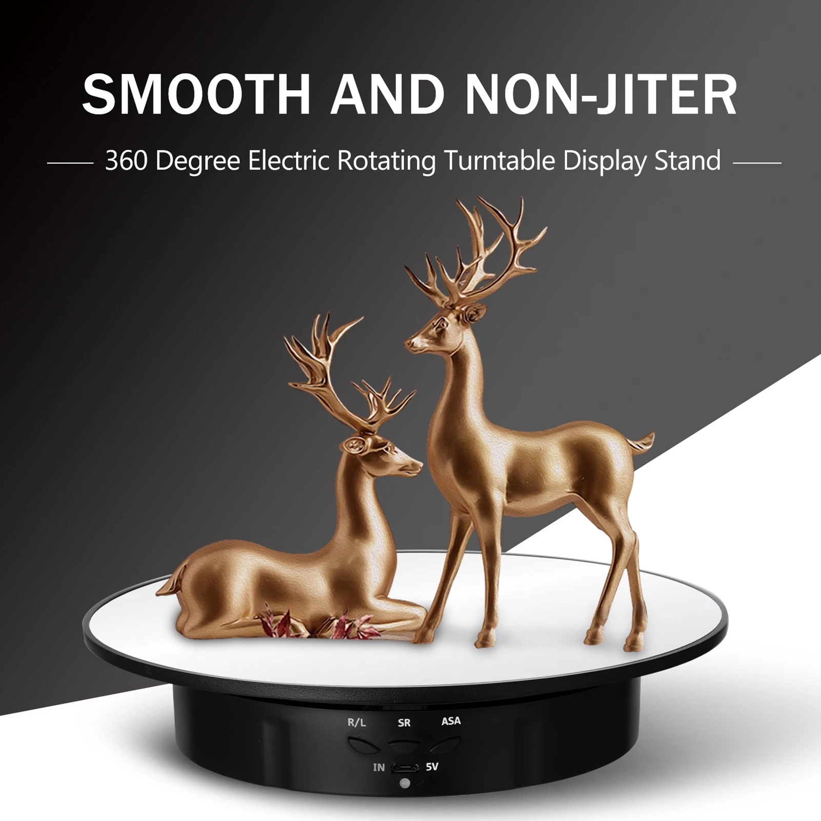Présentoir Rotatif électrique Pour Bijoux - Plateau Tournant Automatique, Chargeable, Support 3kg, Réglable Vitesse Et Sens