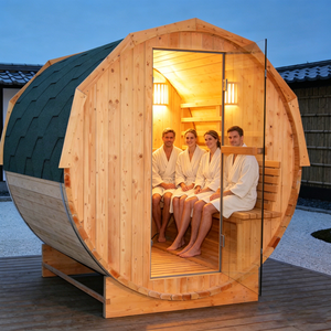 Sauna a Botte Tradizionale Icegalax in Legno di Hemlock, Sauna da Esterno con Stufa a Legna, <span class=keywords><strong>Vapore</strong></span> Secco, Vendita Diretta dalla <span class=keywords><strong>Fabbrica</strong></span> - Product Image 6