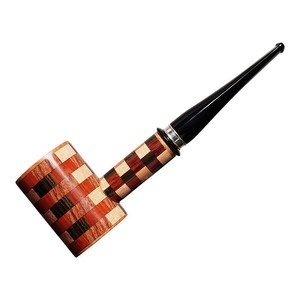 Intarsir Briar Pipe Straight Handle Solid Wood Smoking Accessory With Activated Carbon Filter For Men - Product Image 2