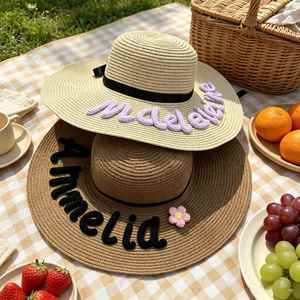 Visière de soleil réglable en lin brodé pour femme, style plage, protection UV, idéale pour les demoiselles d'honneur, personnalisable - Product Image 3