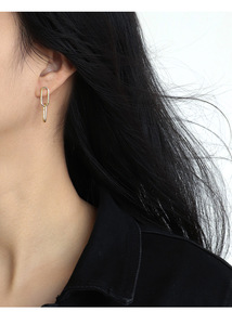 Pendientes de Moda 2024, Chapados en Platino y Oro Amarillo de 14K, Diseño de Clip con Forma de Animal, Regalo - Product Image 5