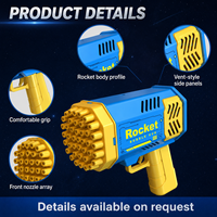 Pistolet à bulles spatial 40 trous pour enfants, lanceur de bulles d'extérieur sur le thème de l'espace avec deux coloris