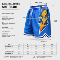 Shorts en maille bleue RAMAX pour hommes, motif éclair vintage, shorts de basketball et de gym, streetwear oversize, vente en gros, fournisseur d'usine