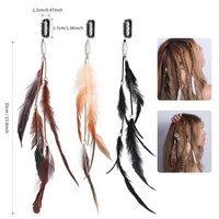 2024 nouveau à la mode Boho plume bandeau perruque perlée plume coiffure à la main pince à cheveux fille cheveux accessoires de haute qualité