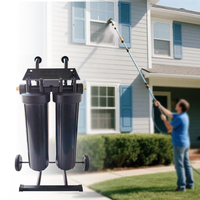 Chariot portable d'eau déionisée pour le nettoyage de vitres avec filtre à résine rechargeable, équipement de purification pour un rinçage impeccable