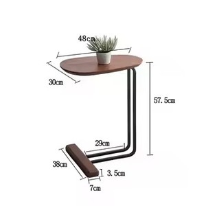 Mesa auxiliar moderna de metal y madera natural para el hogar con lado de sofá de café sólido en forma de <span class=keywords><strong>C</strong></span> para sala de estar muebles de nuevo diseño - Product Image 6