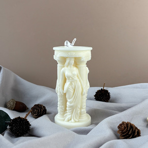Bougie parfumée en forme de colonne romaine, sculpture d'art rétro, bougie en cire, décoration de table, ornement pour la maison - Product Image 3