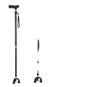Bastón telescópico de aleación de aluminio para viajar por montañas y ríos, con base triangular, para personas mayores, color negro - Product Image 5