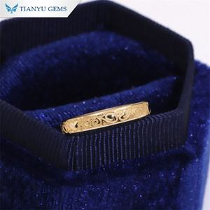 Tianyu Gems patrón personalizado privado 10K 14K 18K oro amarillo sólido 3,5mm ancho banda de boda para mujer - Product Image 4