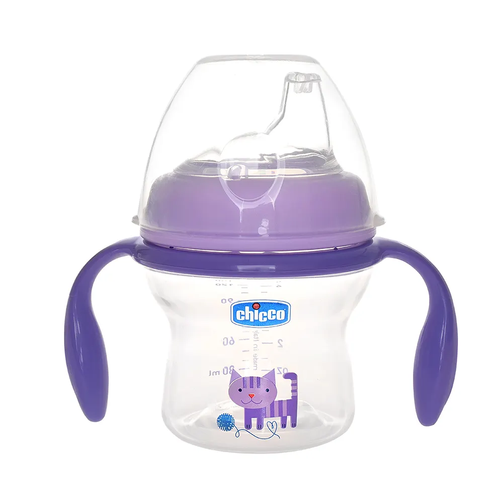 Chicco Baby Hoge Kwaliteit Baby Leren Drinkbeker Pp Materiaal Plastic Beker Met Handvat Cartoon Patroon Plastic Cup