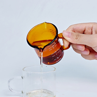 Gelas Ukur Kaca Borosilikat Oranye 70ml / 2.37oz Mini Pitcher Espresso Shot Creamer Syrup Small Server Kitchen Bar