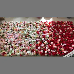 Fundo de pano para festa de casamento, flor artificial gradiente 3D, fundo de parede, adereços, decoração, flor de simulação