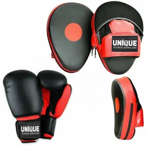 Custom Logo Pu Lederen Boksen Kit Set Inclusief Bokshandschoenen En Focus Pads Junior Training Boksen Kit