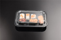 Dernier modèle de boîte à sushi rectangulaire en PS/BOPS, jetable, noire, barquette alimentaire, emballage blister, taille personnalisable, Yao