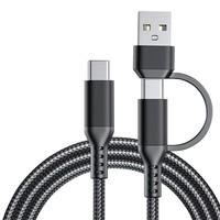 Durable Nylon Trenzado 60W USB Tipo C Cables DE DATOS 2 en 1 Cable de carga rápida para Apple IOS y teléfono Android