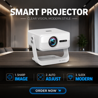 Mini projecteur vidéo 4K pour home cinéma avec autofocus, courte focale et correction automatique de la distorsion trapézoïdale