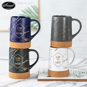 Ensemble de tasses de 15 oz en gros grande <span class=keywords><strong>tasse</strong></span> à café en céramique avec fond en liège et couvercle anti-éclaboussures pour maman <span class=keywords><strong>papa</strong></span> grande <span class=keywords><strong>tasse</strong></span> pour café latte thé - Product Image 4