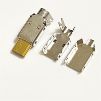 Conector Micro USB Tipo B Macho, Carcasa de Cobre/Acero Inoxidable, Corriente Nominal de 1A, Voltaje de 30V, Múltiples Especificaciones, Soldadura