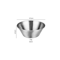 Coupelle à sauce en acier inoxydable de 1,5 oz (50 ml), petit bol à condiments pour salsa, vinaigrette, assaisonnement, ramequin métallique réutilisable