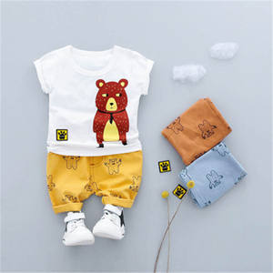 Conjuntos de Ropa Infantil con Diseño de Oso, 130 cm, Estilo Harajuku, Camisetas de Dibujos Animados para Niños y Pantalones, Producto de China - Product Image 4