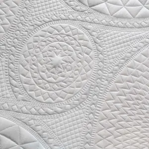 OEM High Quality White Knitted Jacquard 100 Polyester Knit Mattress Fabric