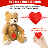 Oursons en peluche enregistrables pour le rythme cardiaque de bébé, enregistreur vocal de 350 secondes pour messages ultrasoniques et doux
