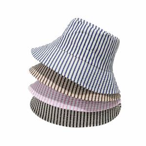 Chapeau de soleil d'été Landfond, design artistique rayé avec des diamants scintillants, chapeau de pêcheur à large bord - Product Image 6