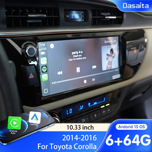 Système stéréo <span class=keywords><strong>de</strong></span> voiture Dasaita, autoradio <span class=keywords><strong>Android</strong></span>, navigation, lecteur DVD <span class=keywords><strong>de</strong></span> voiture avec écran tactile capacitif pour Corolla 2014-2016, Carplay - Product Image 1