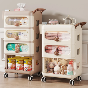 Rolling Storage Cart with Drawers Large Capacity Wheelbase <b>Mobility</b> Heavy-Duty Bearing,Bathroom and Bedroom - Product Image 5
