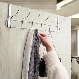 Cocina Baño <span class=keywords><strong>Puerta</strong></span> sin perforaciones <span class=keywords><strong>Colgador</strong></span> <span class=keywords><strong>de</strong></span> <span class=keywords><strong>ropa</strong></span> trasero Detrás <span class=keywords><strong>de</strong></span> <span class=keywords><strong>la</strong></span> <span class=keywords><strong>puerta</strong></span> Estante creativo <span class=keywords><strong>de</strong></span> doble capa - Product Image 5
