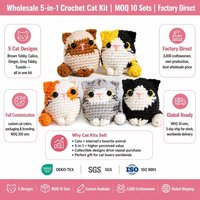 Kit de Bricolage Amigurumi Chat avec Forme d'Animal en Peluche – Leçons Faciles pour Adolescents, Femmes, Parents – Cours d'Art Intérieur – Cadeau Pratique