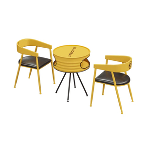 Combinaison table et chaises en fer de style industriel et nordique pour salle de billard, café, zone de réception, bar, utilisation en extérieur - Product Image 6