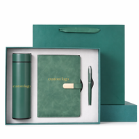 Ensemble de carnet en cuir/PU A5 avec logo personnalisé, gourde isotherme, batterie externe 10000 mAh, cadeau marketing professionnel