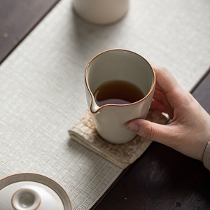Taza de cerámica Ru Kiln Ice Crack, color beige, forma cilíndrica, para la ceremonia del té Kung Fu - Product Image 5