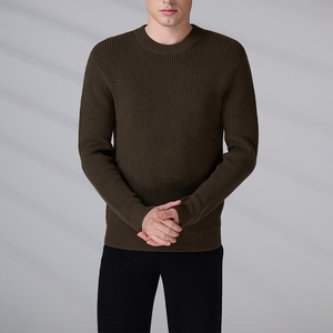 Customized Full Sleeve <b>Men</b> Knitwear 100% Merino Wool Jumper Winter Vintage Embroidery Logo <b>Pullover</b> Sweater - Product Image 1